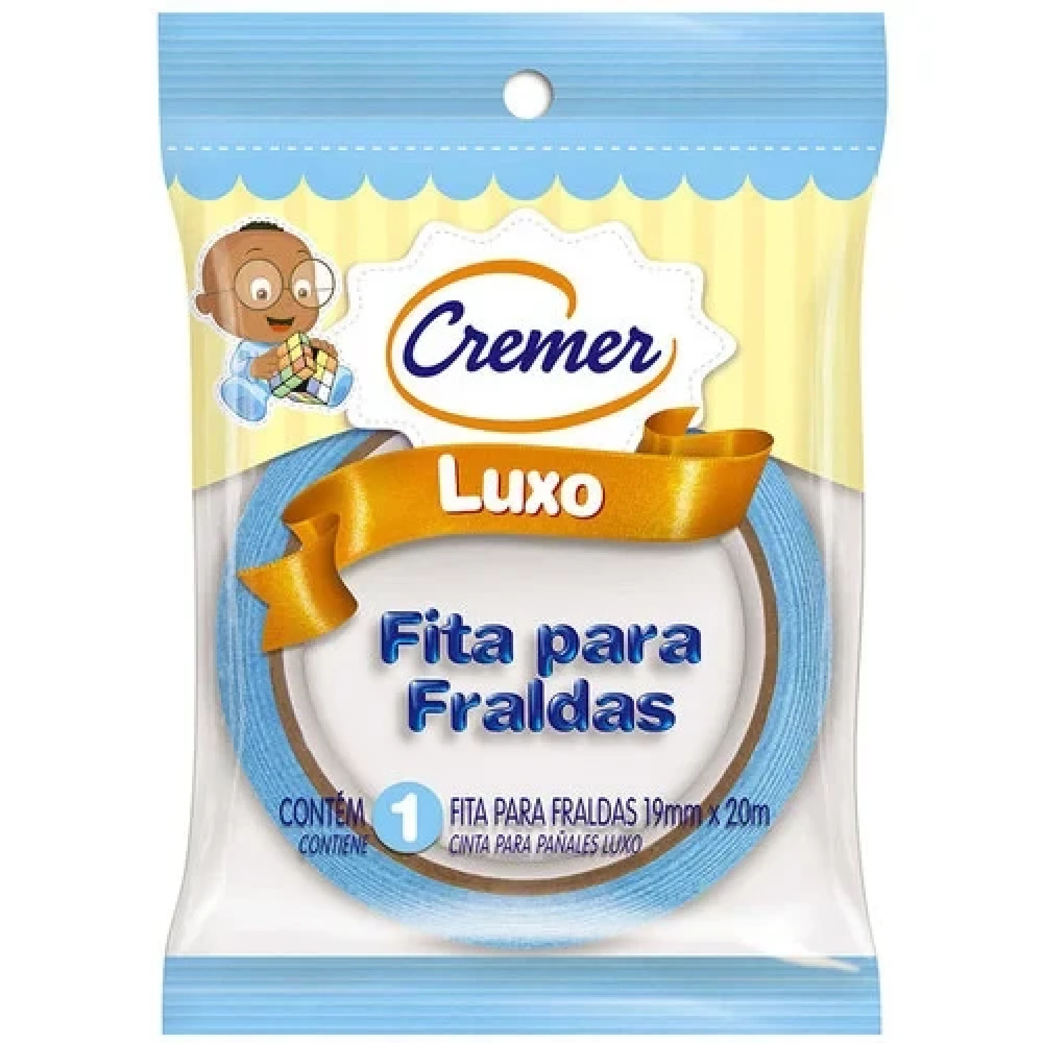 Fita para Fraldas Cremer Luxo Azul 19mm x 20m (1/1)