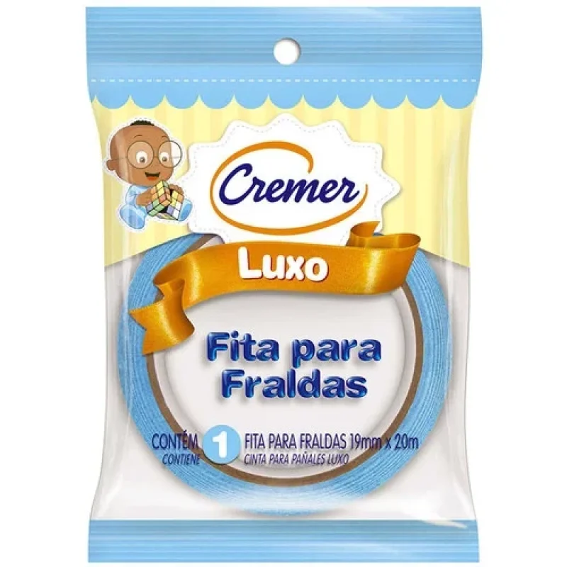 Fita para Fraldas Cremer Luxo Azul 19mm x 20m