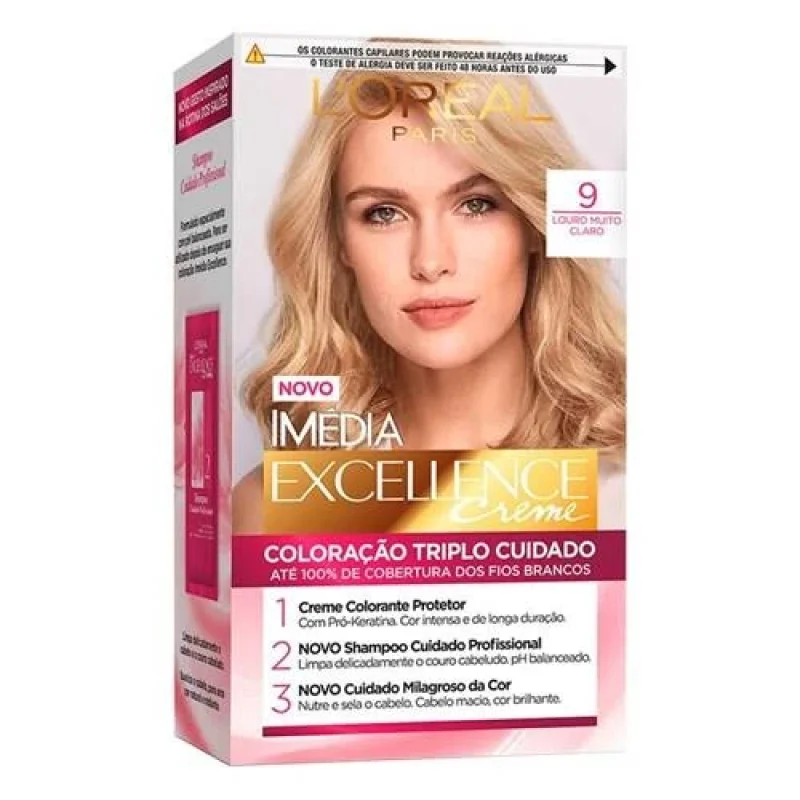 L'Oréal Imédia Excellence Tintura Creme n° 9 Louro Muito Claro