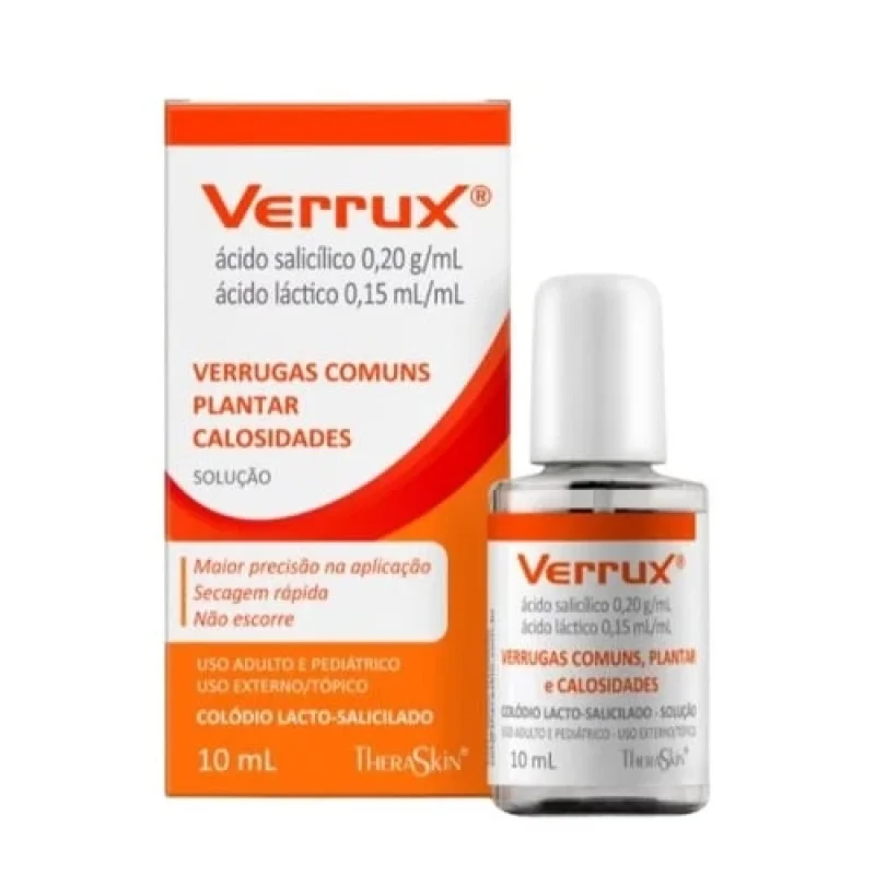Verrux 0,20g/mL + 0,15mL/mL Solução Dermatológica 10mL