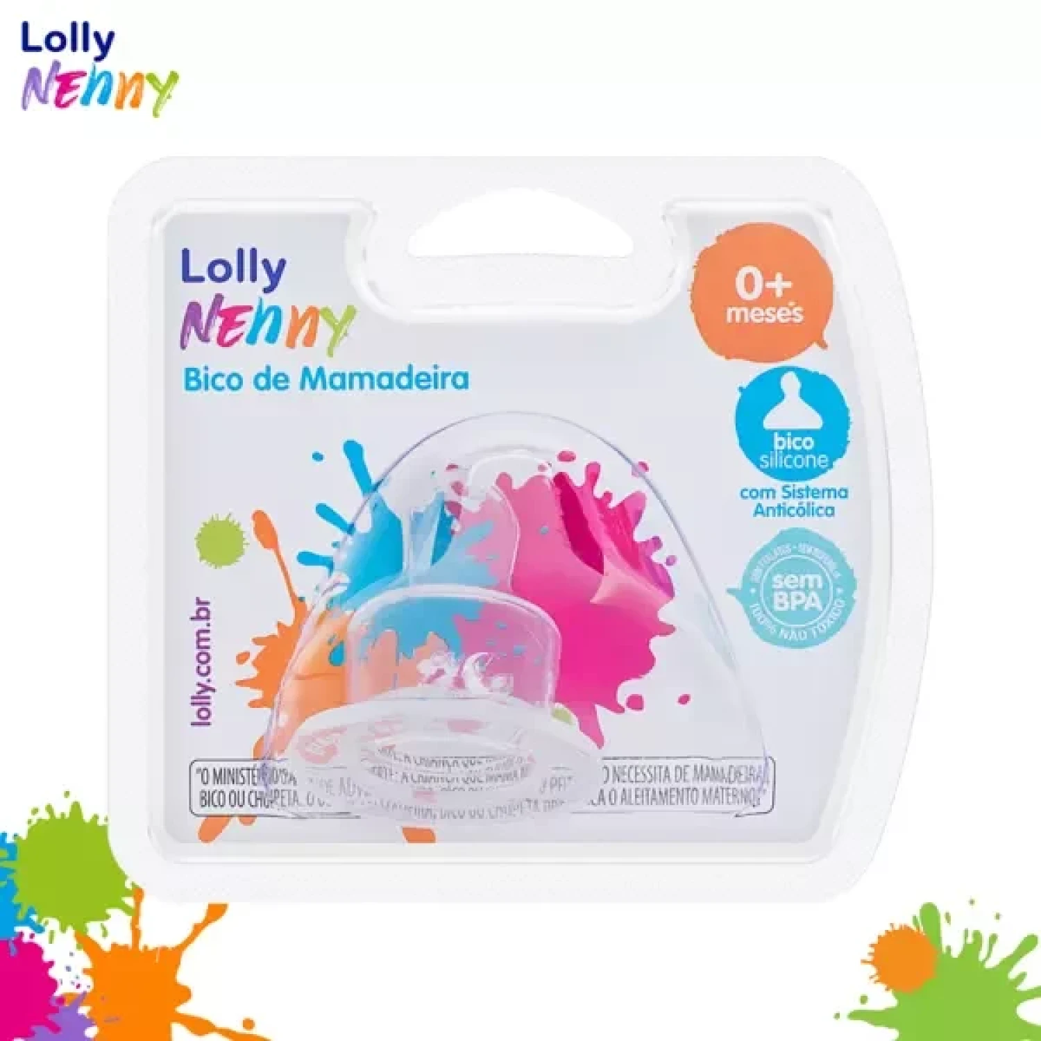 Bico de Mamadeira Lolly Oceano Silicone Ortodôntico Tamanho 1 0 a 6 meses Ref. 0063-01 (3/3)
