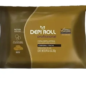 Cera Depilatória Quente Corporal e Facial DepiRoll tradicional, bloco com 250g