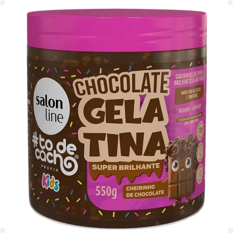 Gelatina Capilar Salon Line Tô de Cachos Kids Chocolate 550g