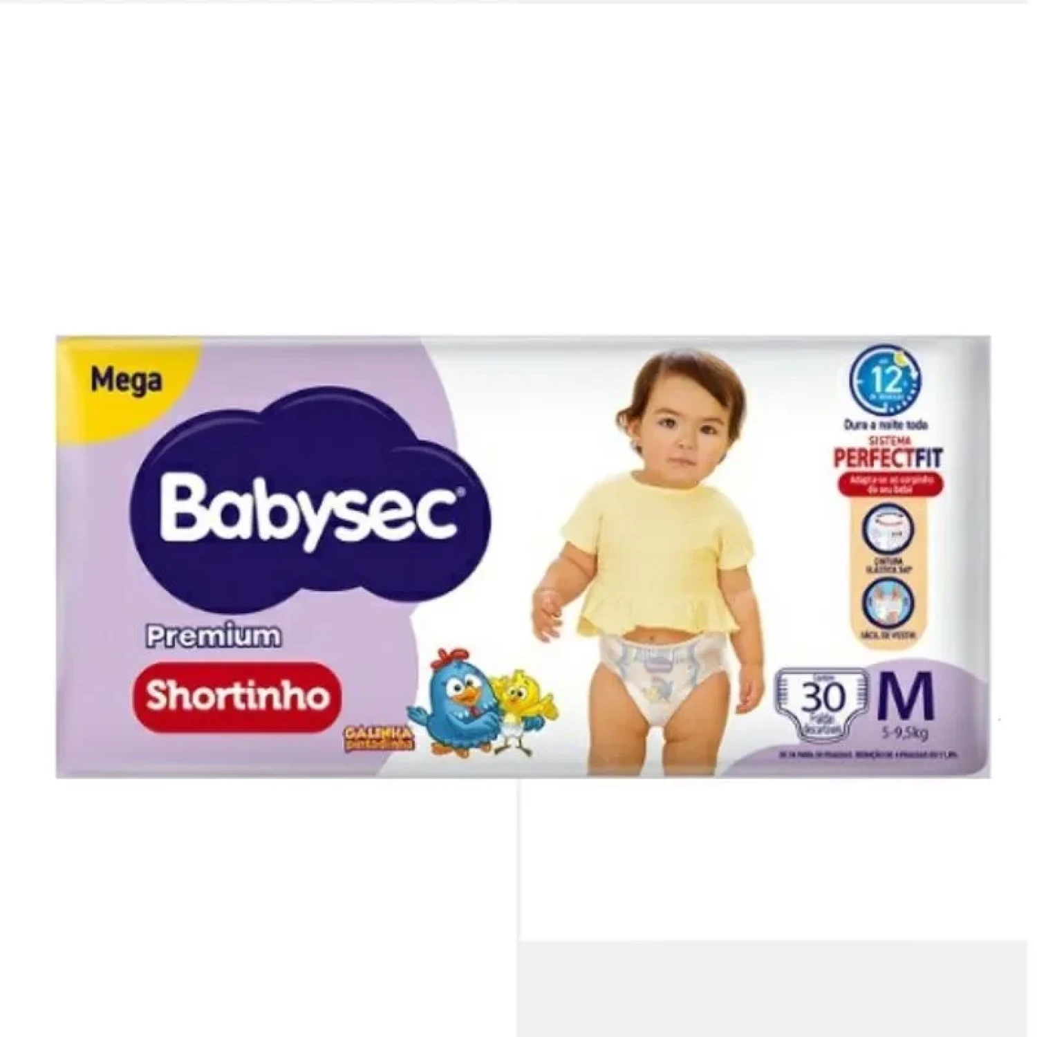 Fralda Babysec Premium Shortinho Mega M, com 30 unidades (1/1)