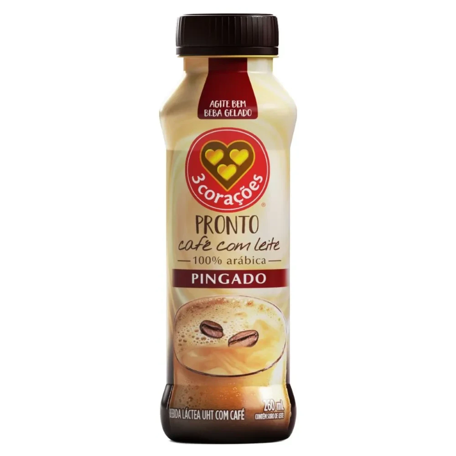 Bebida Láctea 3 Corações Pronto Café com Leite Pingado 260ml (1/1)