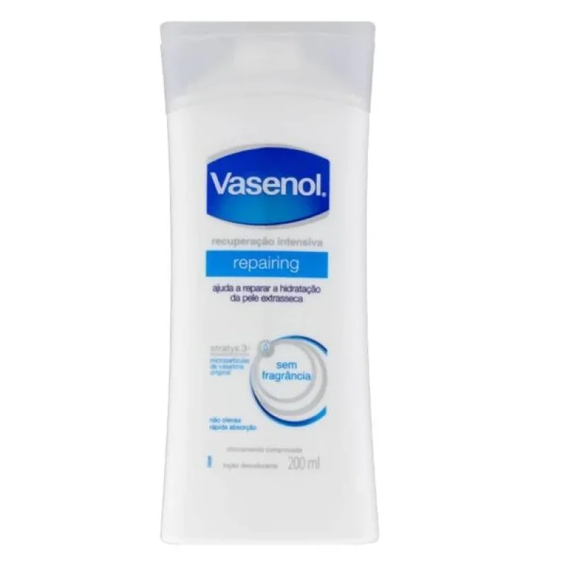 Loção Desodorante Hidratante Corporal Vasenol Recuperação Intensiva Repairing 200mL