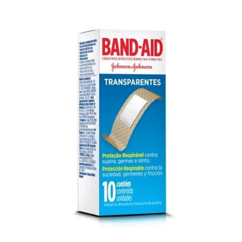 Curativo Adesivo Band-Aid Transparente, com 10 unidades