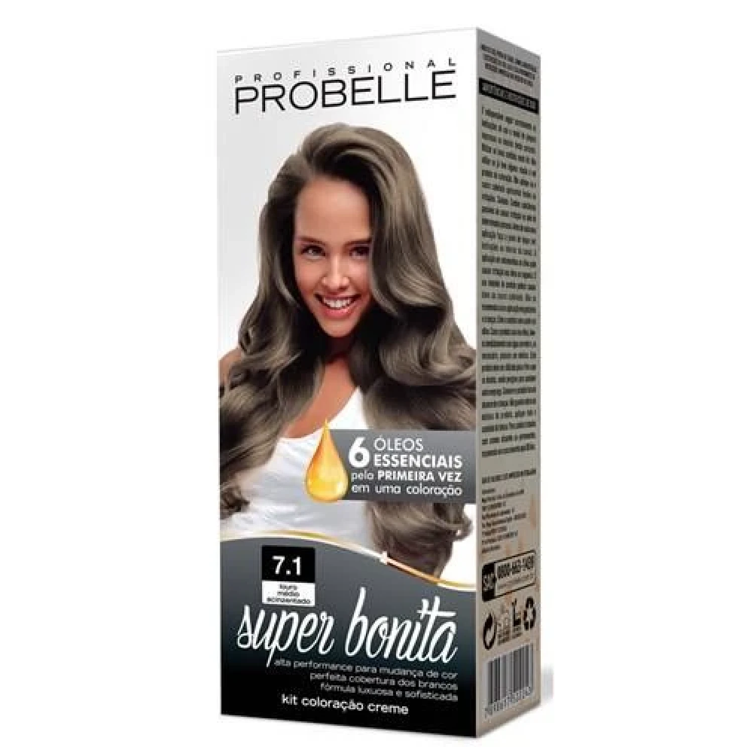 Probelle Super Bonita Tintura Profissional nº 7.1 Louro Médio Acinzentado (1/1)