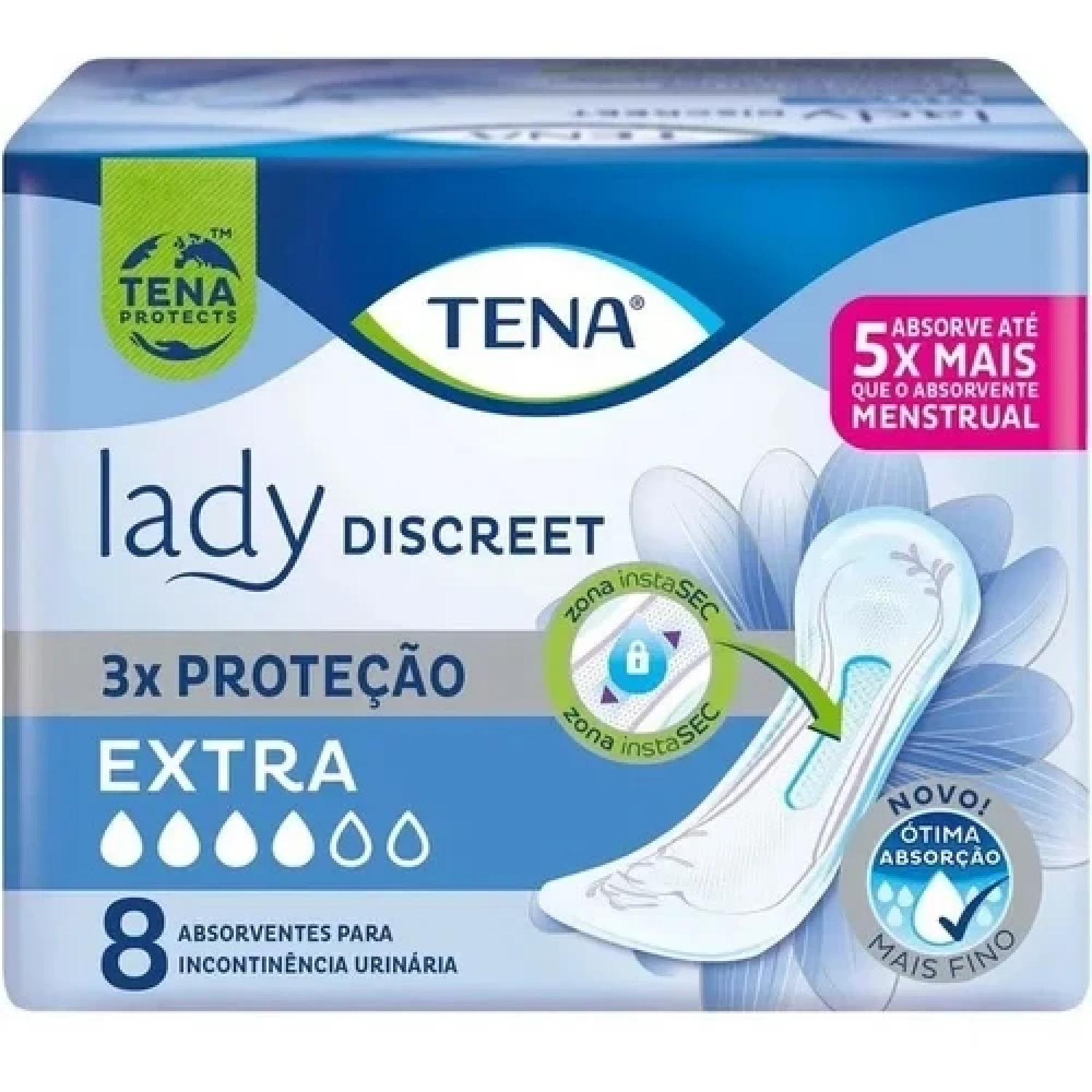 Absorvente Geriátrico Tena Lady Discreet Extra, com 8 unidades (1/1)