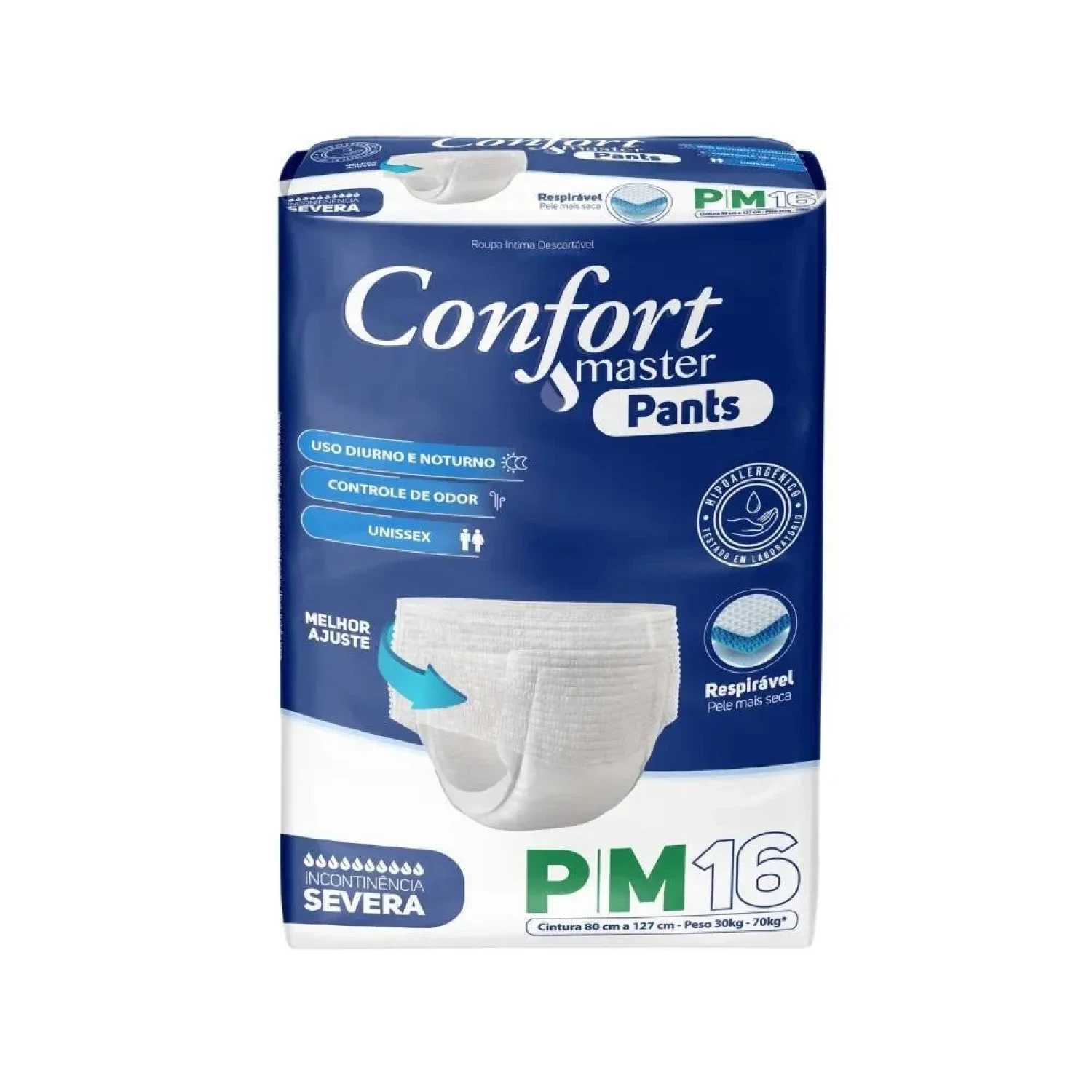 Fralda Geriátrica Adulto Confort Master Pants Tamanho P/M, com 16 Unidades
(1/1)