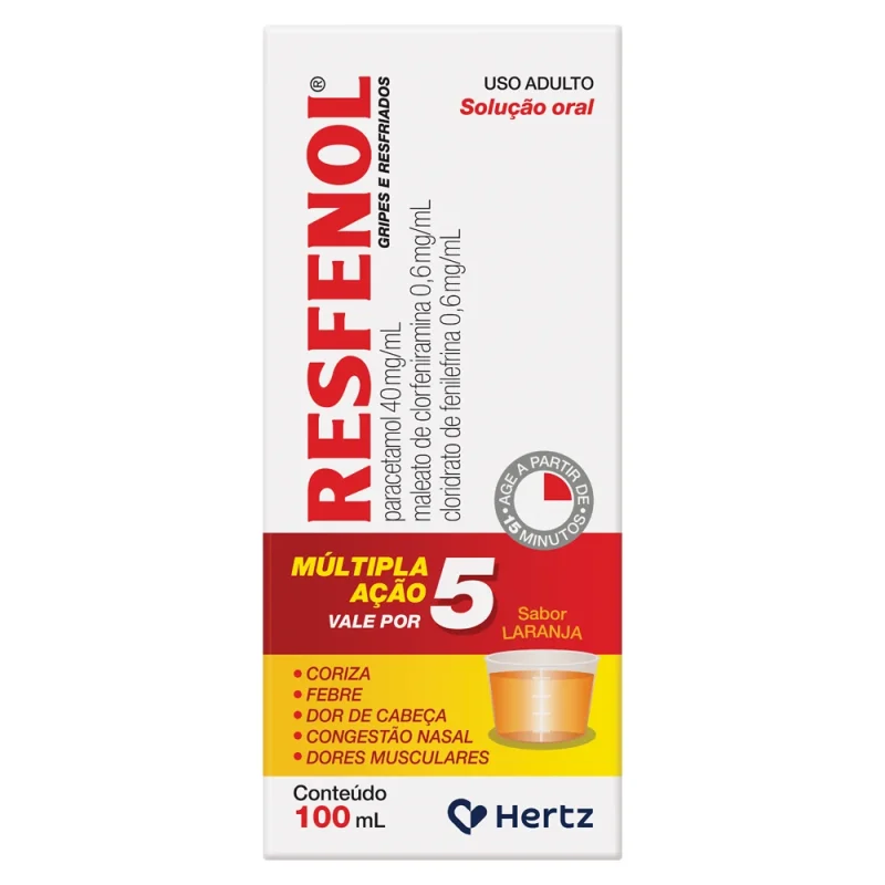 Resfenol 40mg/mL + 0,6mg/mL + 0,6mg/mL Solução Oral 100mL