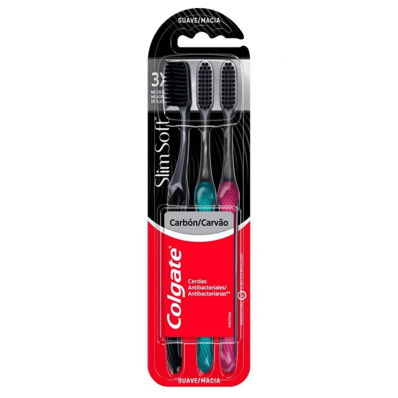 Escova Dental Colgate Slim Soft Black 3 Unid