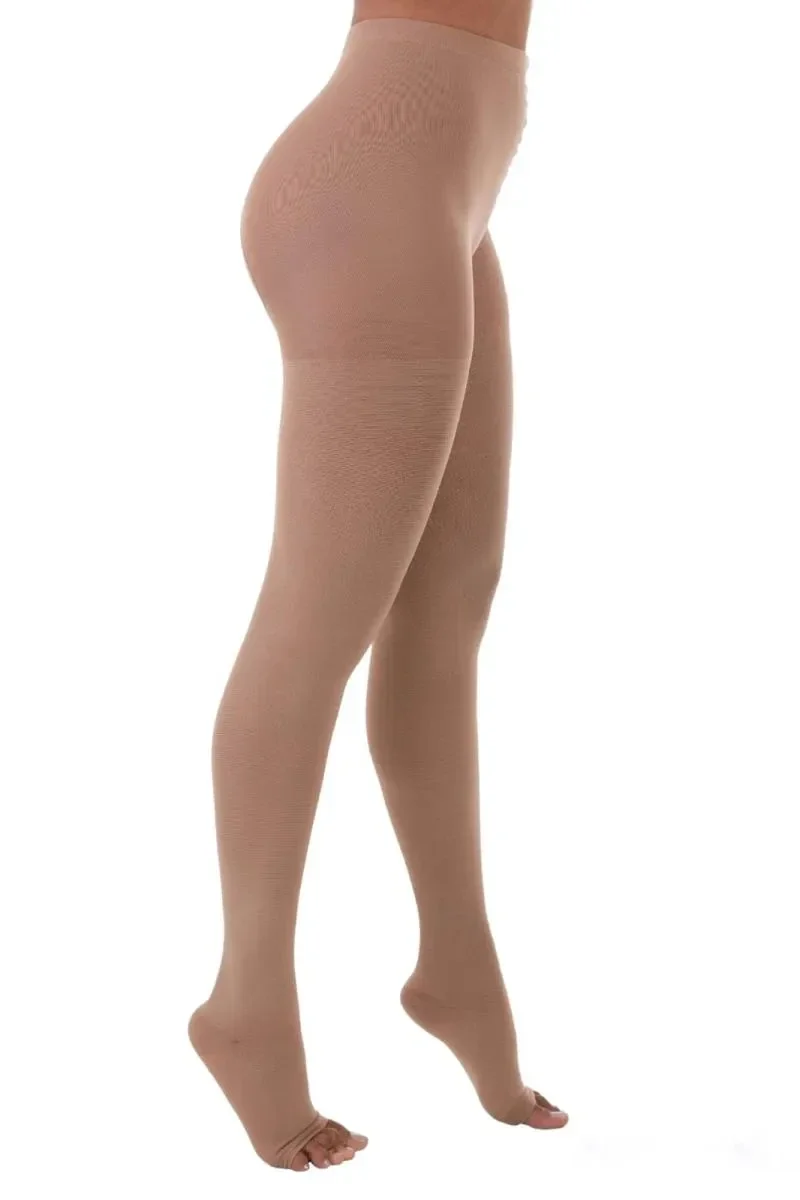 Meia-calça Venosan Comfortline 20-30mmHg G curto, ponteira aberta, bege