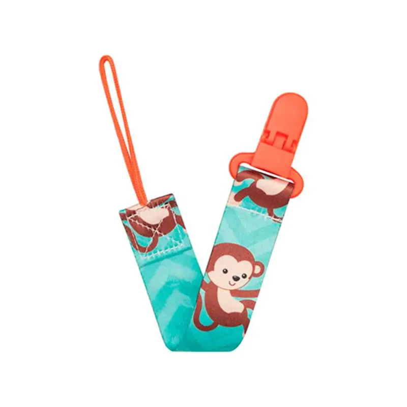 Prendedor de Chupeta Buba Baby Animal Fun Macaco