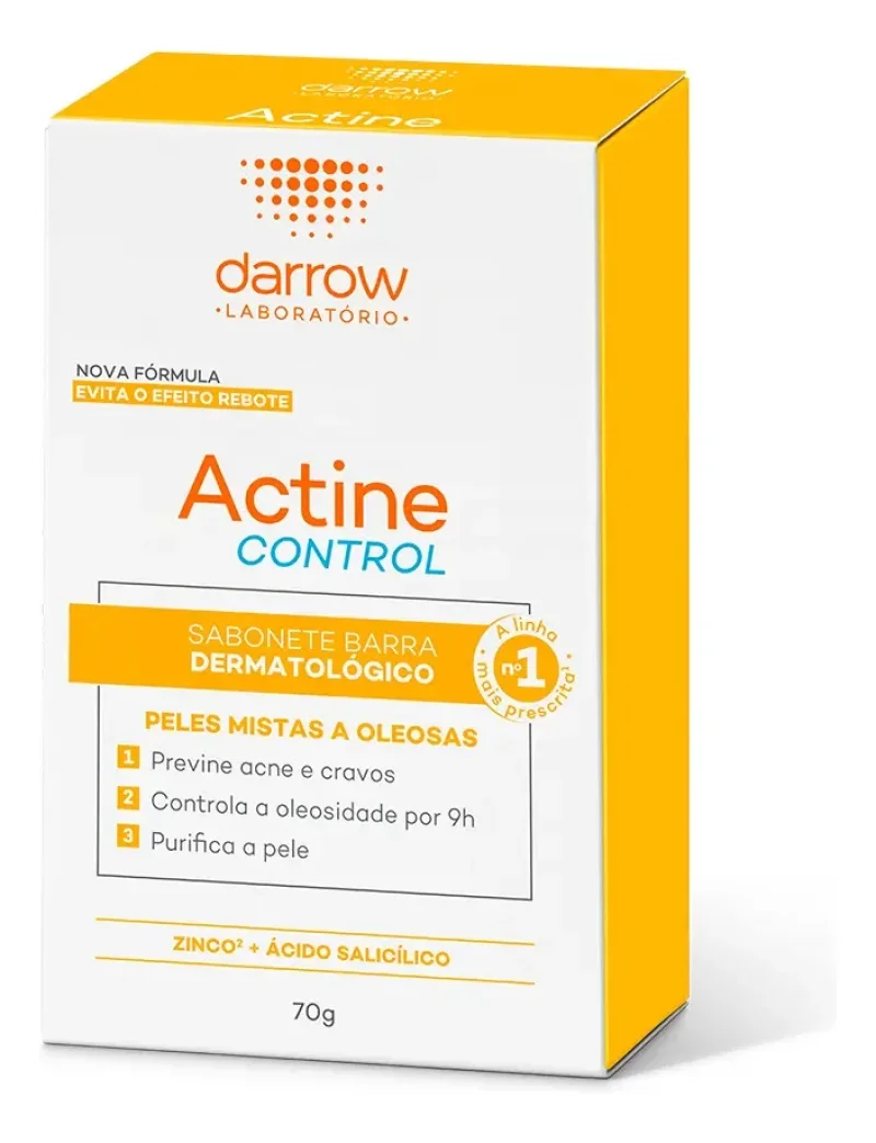 Sabonete Dermatológico Darrow Actine Control Pele Oleosa barra, 1 unidade com 70g