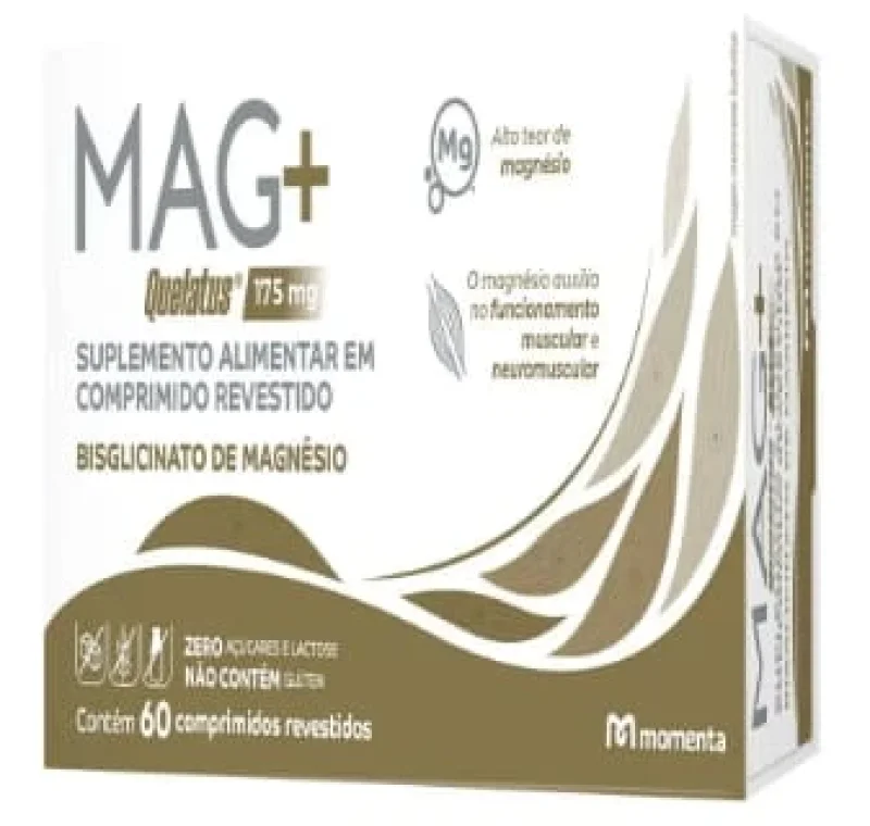 Mag+ Quelatus 175mg Momenta, com 60 comprimidos revestidos