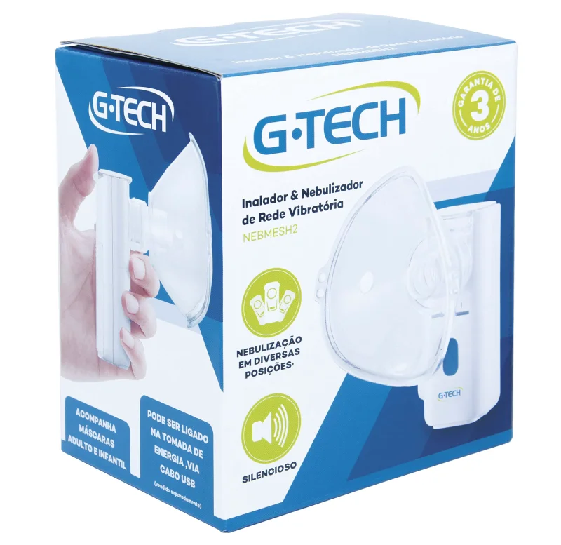 Inalador Nebulizador Portátil de Rede Vibratória G-Tech G-CNEBMESH 2