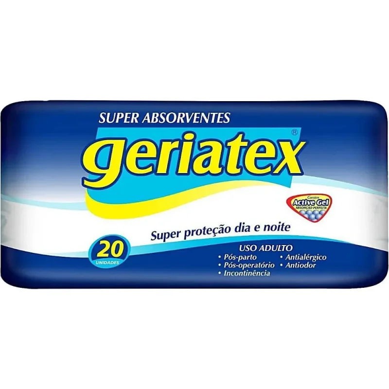 Absorvente Geriátrico Geriatex, com 20 unidades