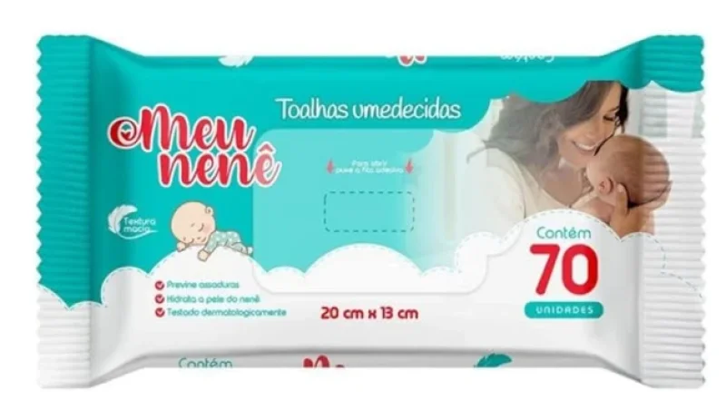 Lenço Umedecido Meu Nenê, com 70 unidades