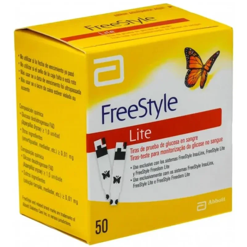Tiras Reagentes FreeStyle Lite, com 50 unidades