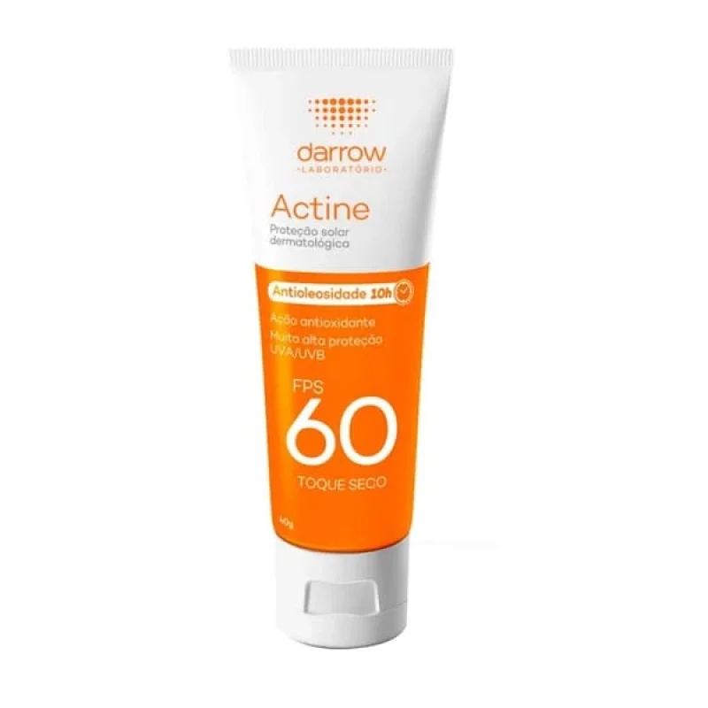 Protetor Solar Facial Actine 10h Antioliosidade Fps60 Toque Seco 40g