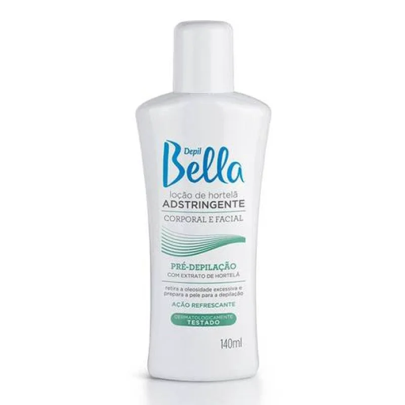 Loção Adstringente Depil Bella Pré-depilação hortelã com 140mL