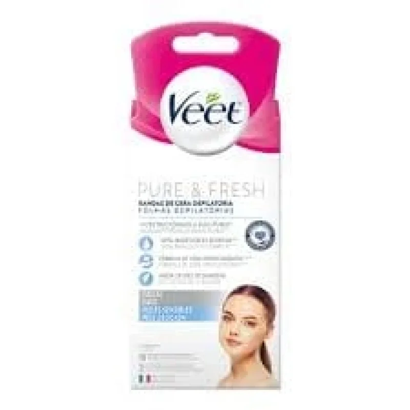 VEET Facial Folhas Depilatórias Pele Delicada 16 Unidades