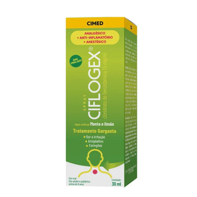 Ciflogex Colutório Spray 1,5mg/mL Menta, frasco 30ml