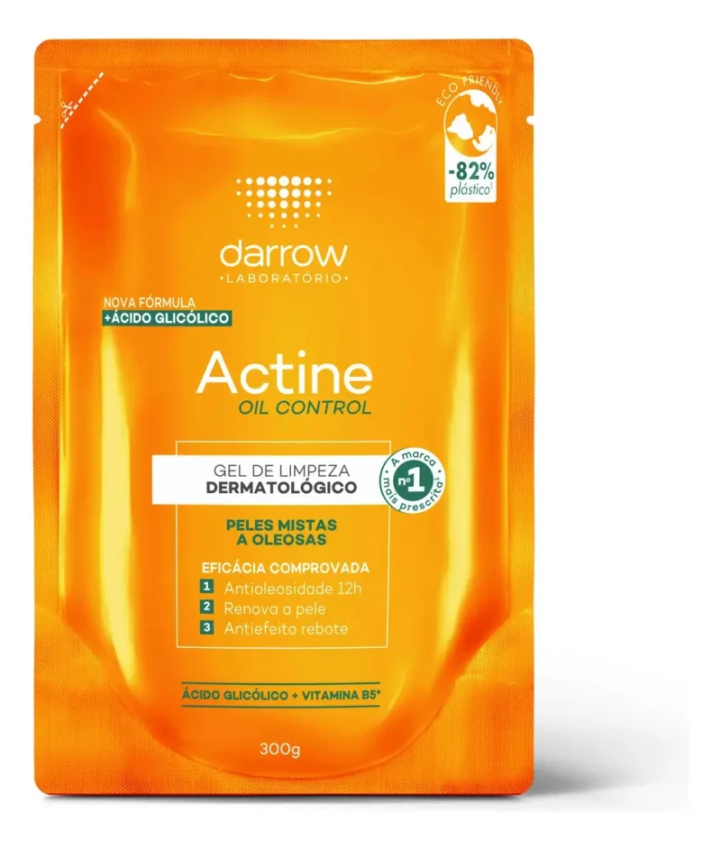 Gel para Limpeza Facial Darrow Actine Pele Mista e Olesosa frasco, 1 refil com 300g