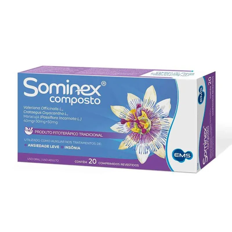 Sominex Composto 40mg + 30mg + 50mg 20 Comprimidos