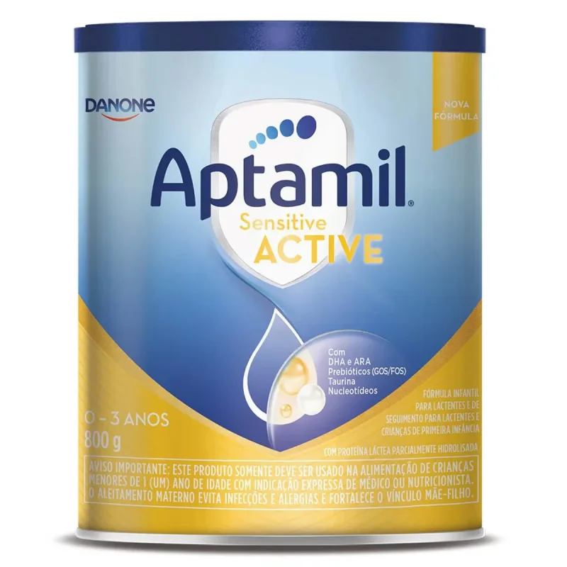Fórmula Infantil Aptamil Sensitive Active 0 a 36 meses 800g