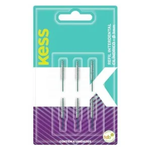 Refil Interdental Kess Cilíndrico 3mm, com 6 unidades