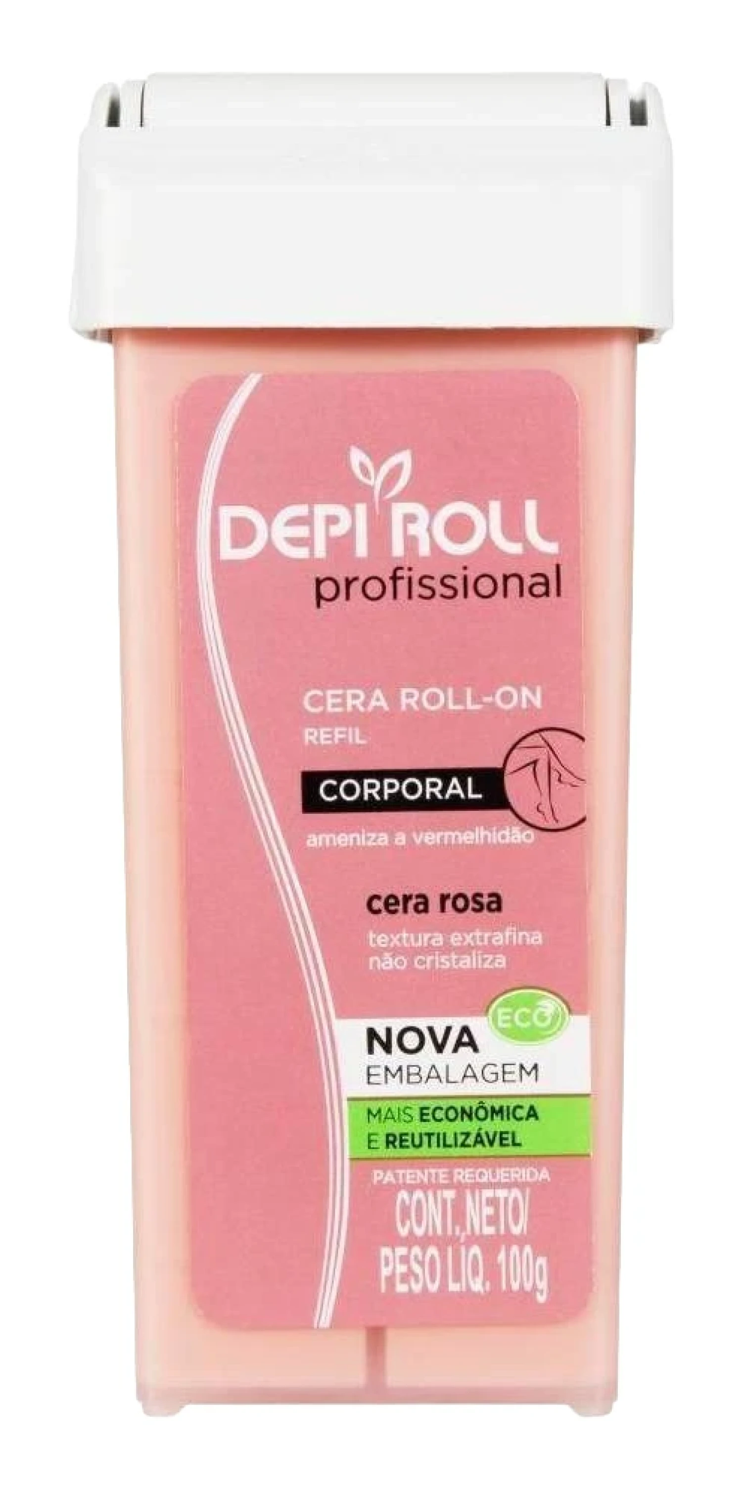 Refil Cera Depilatória DepiRoll rosa com 100g (1/1)