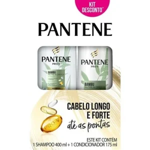 Kit shampoo, 1 unidade com 400mL e condicionador, 1 unidade com 175mL Pantene Pro-V Bambu Nutre & Cresce