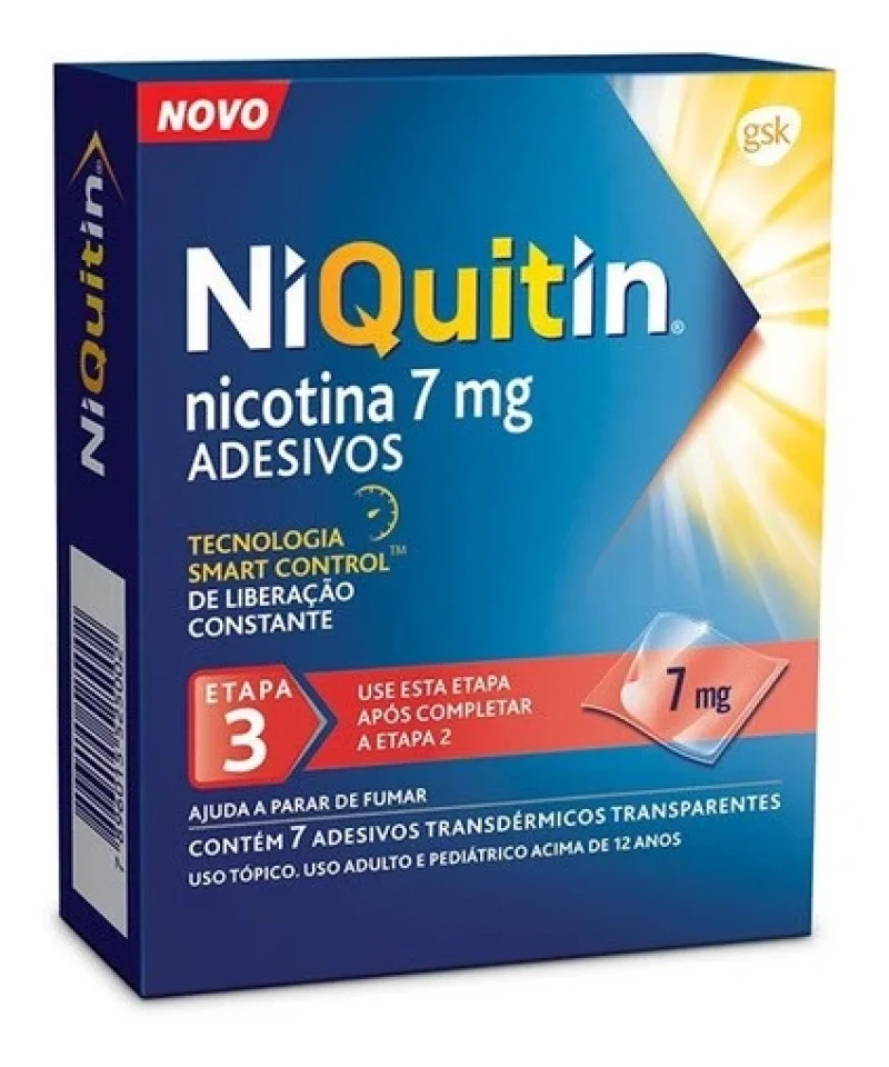 NiQuitin Adesivo 7mg Etapa 3 7 Adesivos