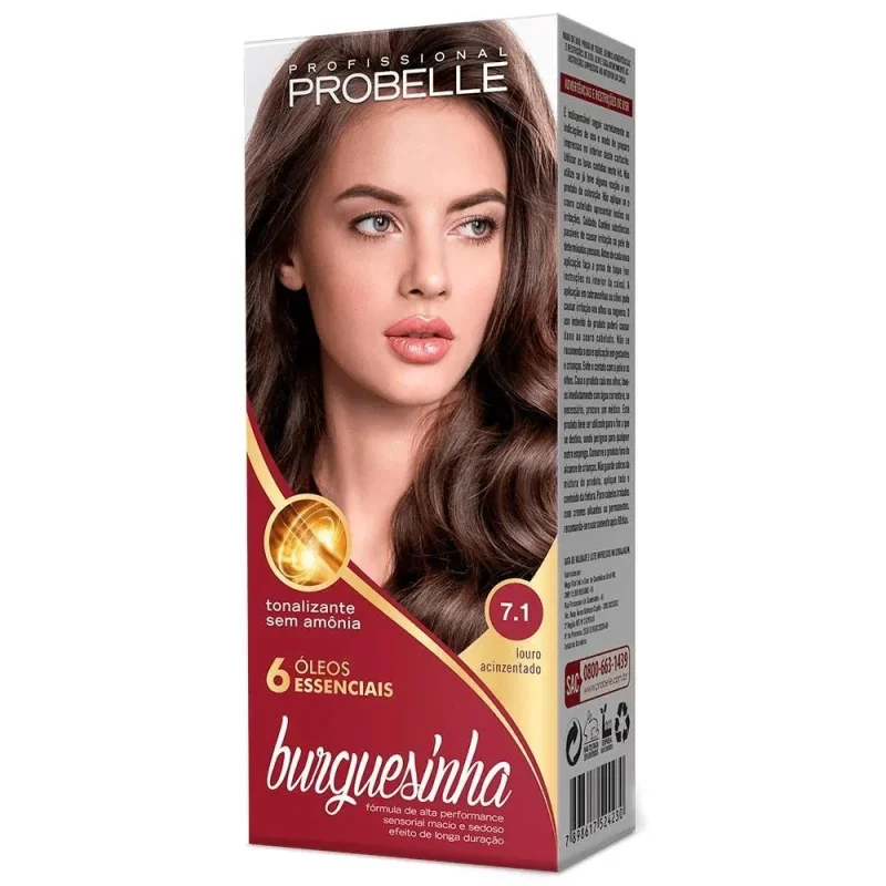 Tonalizante Probelle Burguesinha 7.1 Louro Acinzentado