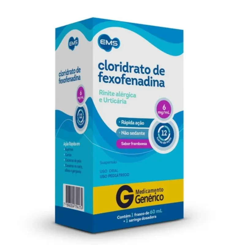 Cloridrato de Fexofenadina 6mg/Ml Ems Suspensão Oral 60ml + 1 Seringa Dosadora