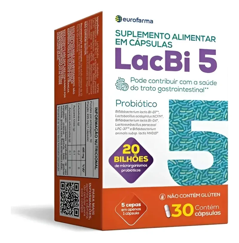 LACBI-5 Probiótico 20 Bilhões UFC 30 Cápsulas