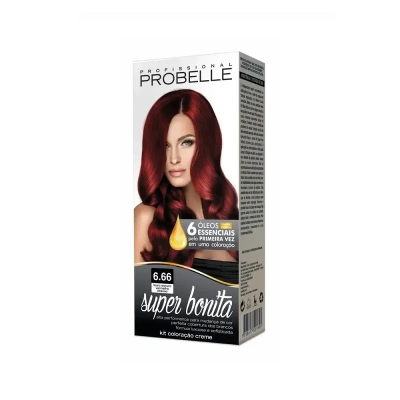Probelle Super Bonita Tintura Profissional nº 6.66 Louro Escuro Vermelho Intenso