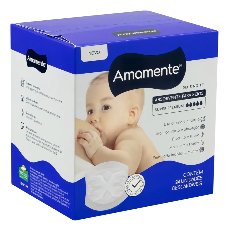 Absorvente para Seios Amamente Dia e Noite 24 unidades