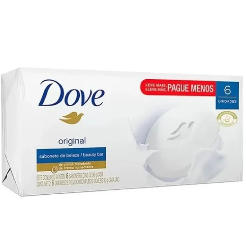 Kit Sabonete Dove Original, com 6 unidades de 90g