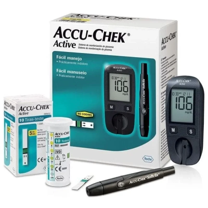Kit Medidor de Glicose Accu-Chek Active, com 10 tiras