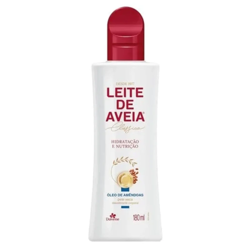 Creme Hidratante Leite Aveia Davene Óleo Amêndoas Pele Seca 180ml