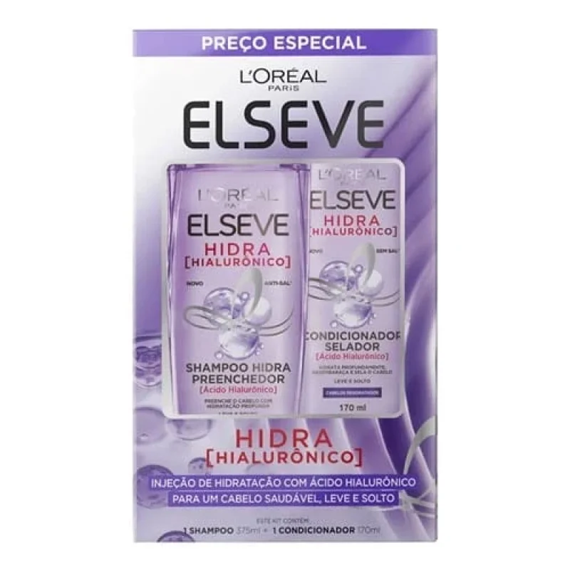 Kit Shampoo e Condicionador Elseve Hidra Hialurônico 545ml