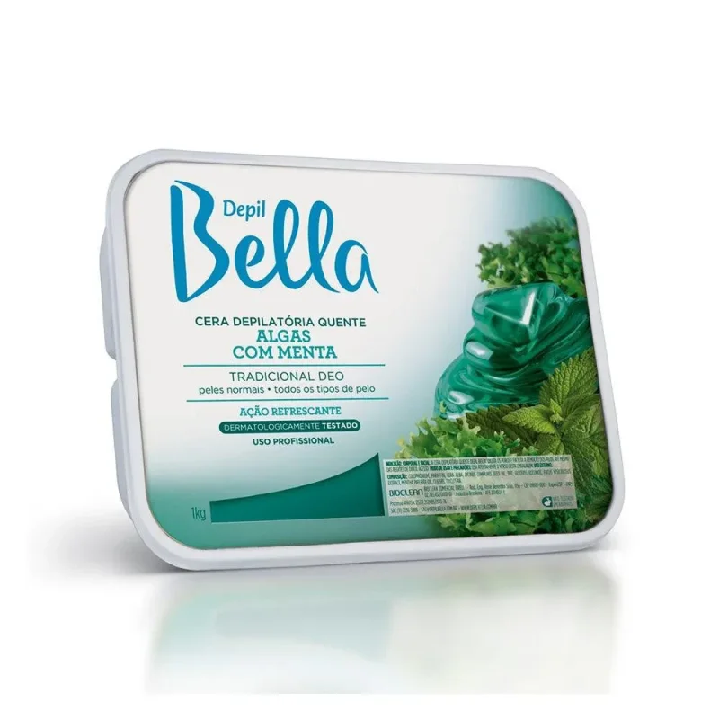 Cera Depilatória Quente Depil Bella Algas com Menta 1kg
