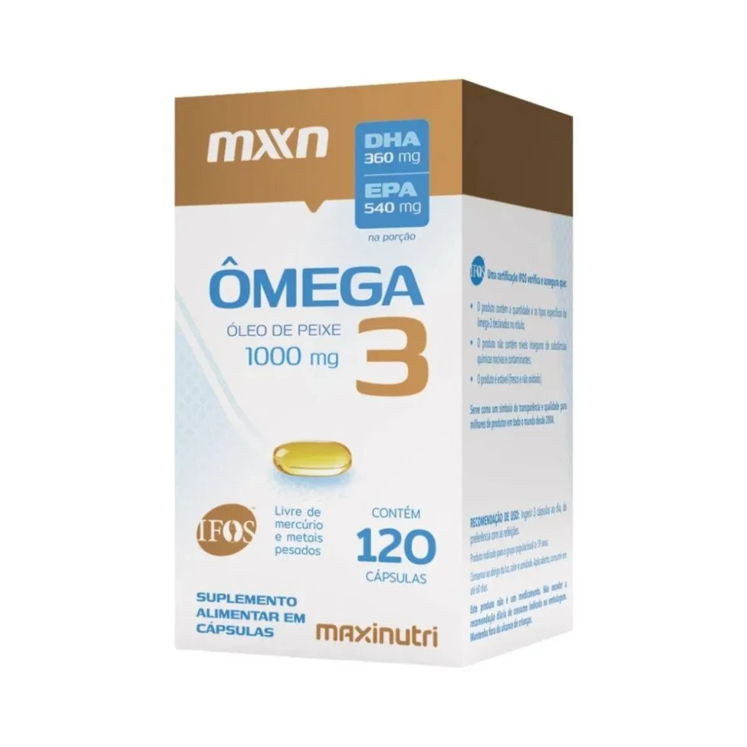 Ômega 3 Maxinutri 1000mg, com 120 cápsulas (1/1)