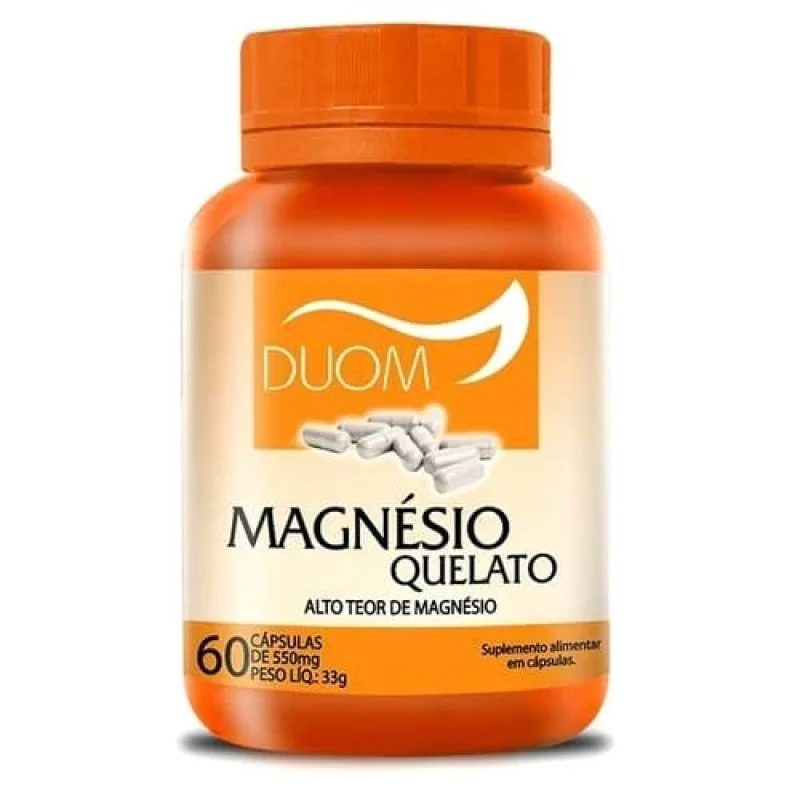 Magnésio Quelato Duom 550mg, com 60 cápsulas