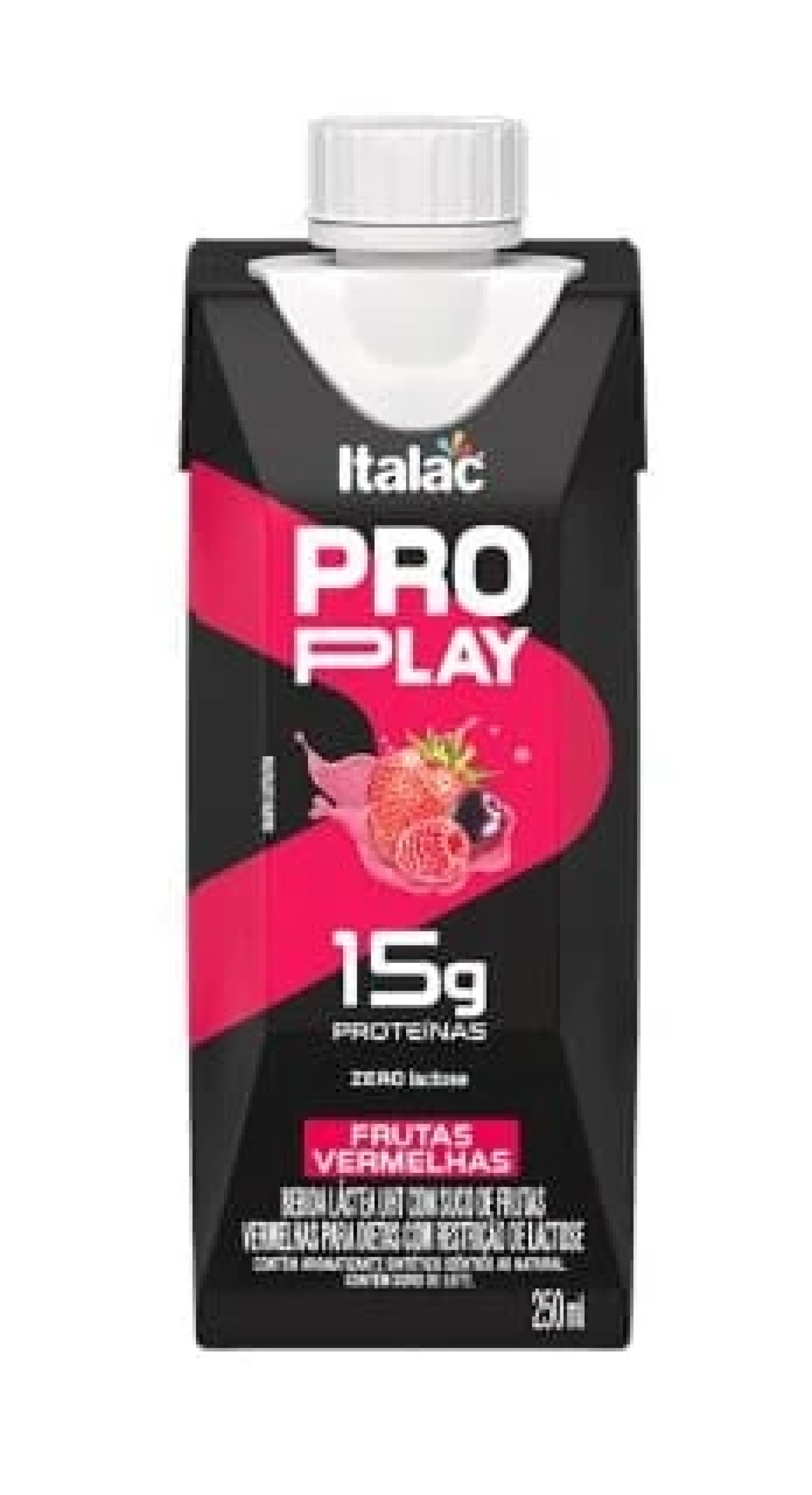 Bebida Láctea Italac Pro Play Zero Lactose Frutas Vermelhas 250ml (1/1)