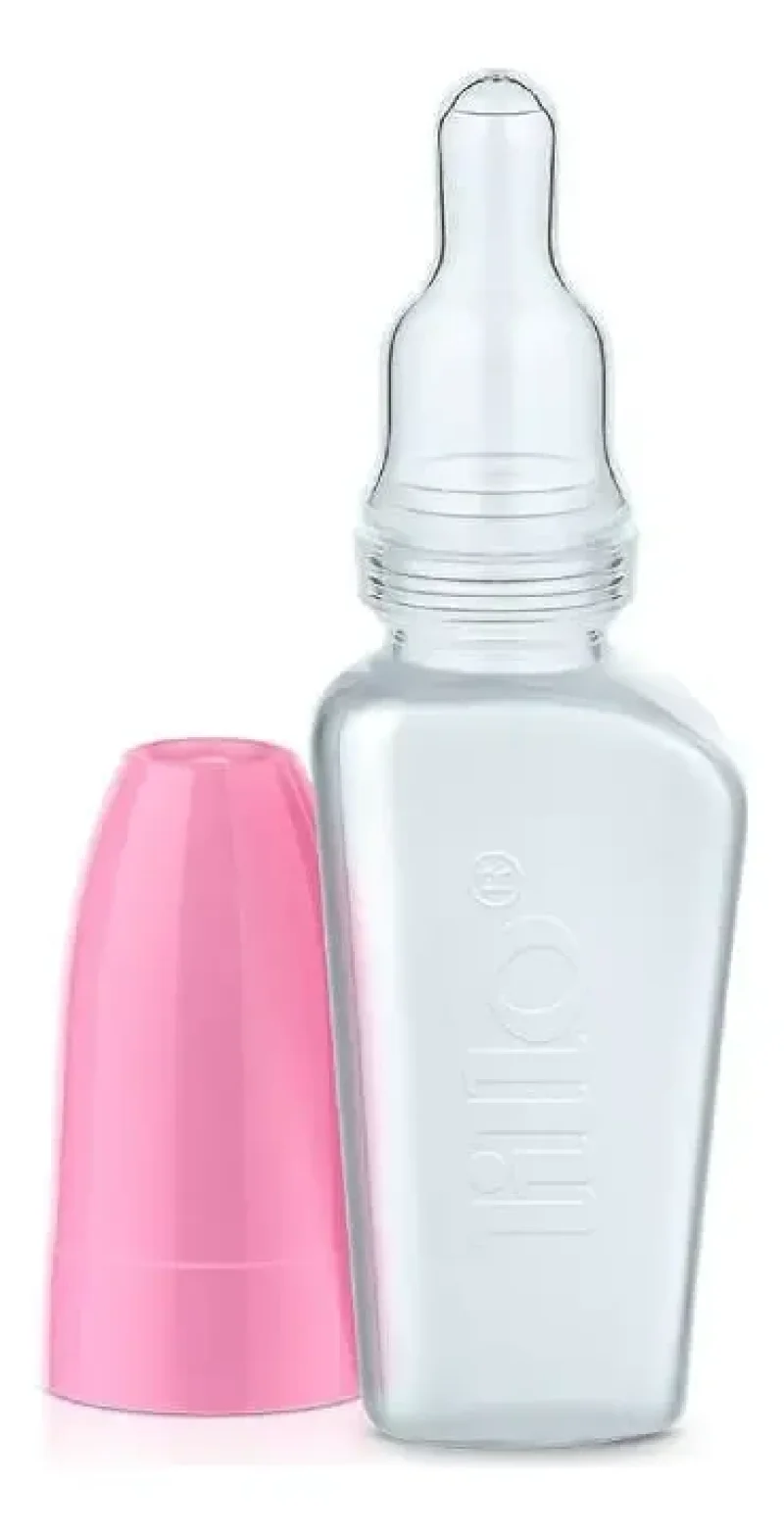 Mamadeira Lillo Miniform 6+ meses, rosa com capacidade de 50mL