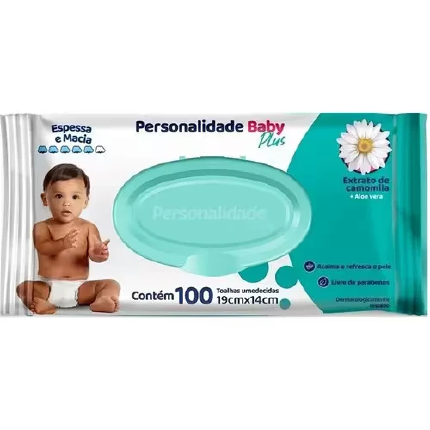 Lenço Umedecido Personalidade Baby Plus, com 100 unidades (1/1)
